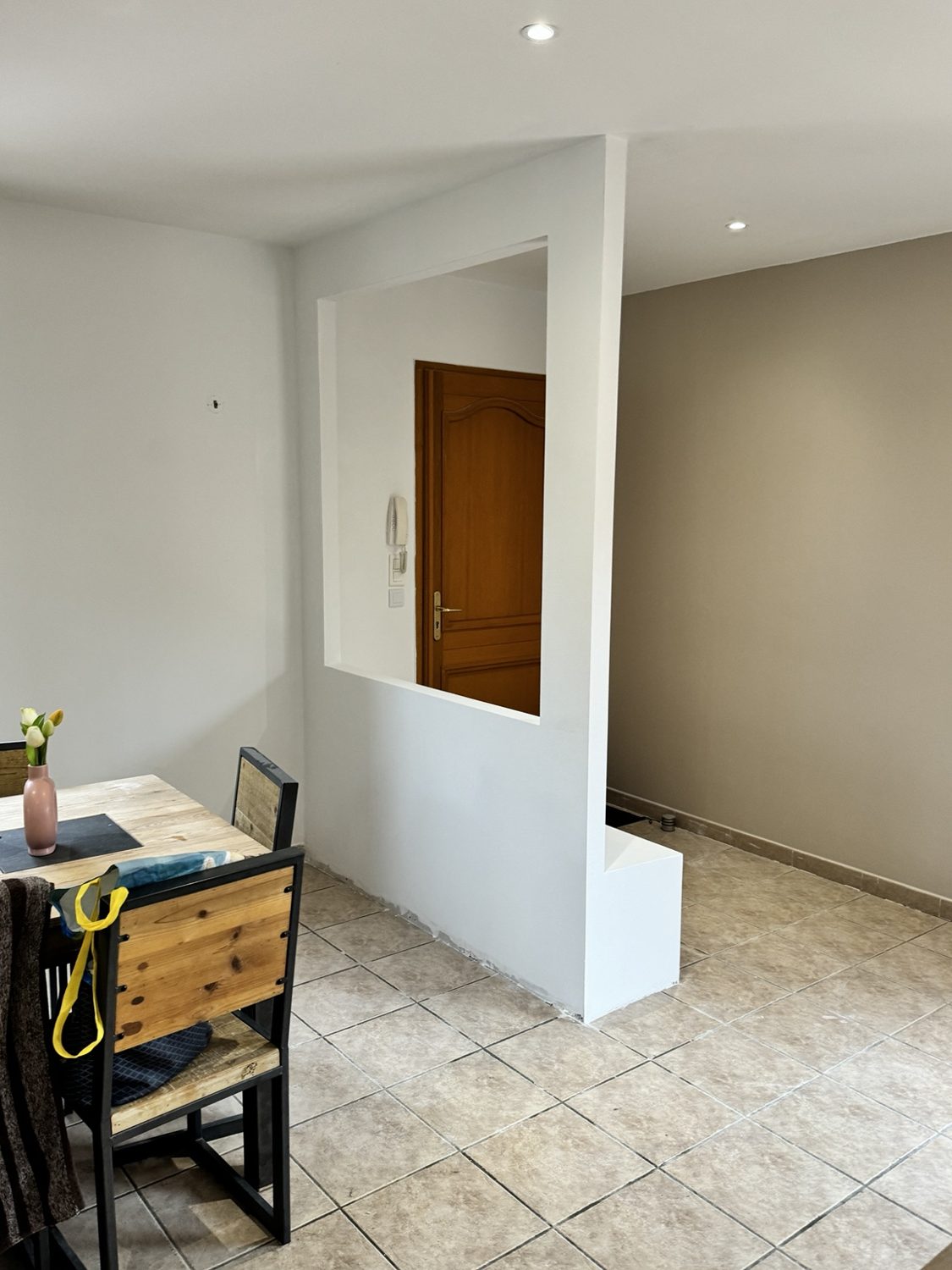 Cloison et ouverture intérieure en placo